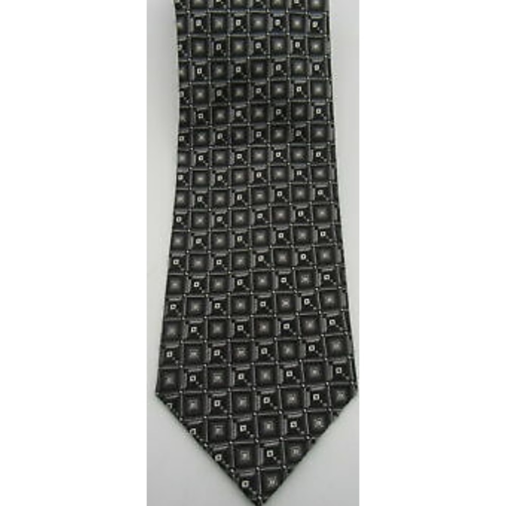 Serica Elite grey and black geometric silk tie